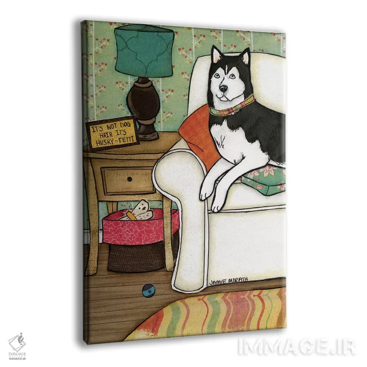 تابلو دکوراتیو هاسکی فتی اثر جیمی موراث - نمای پرسپکتیو محصول