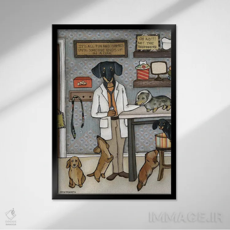 تابلو دکوراتیو داکسی دکتر اثر جیمی موراث - نمای قابدار مشکی