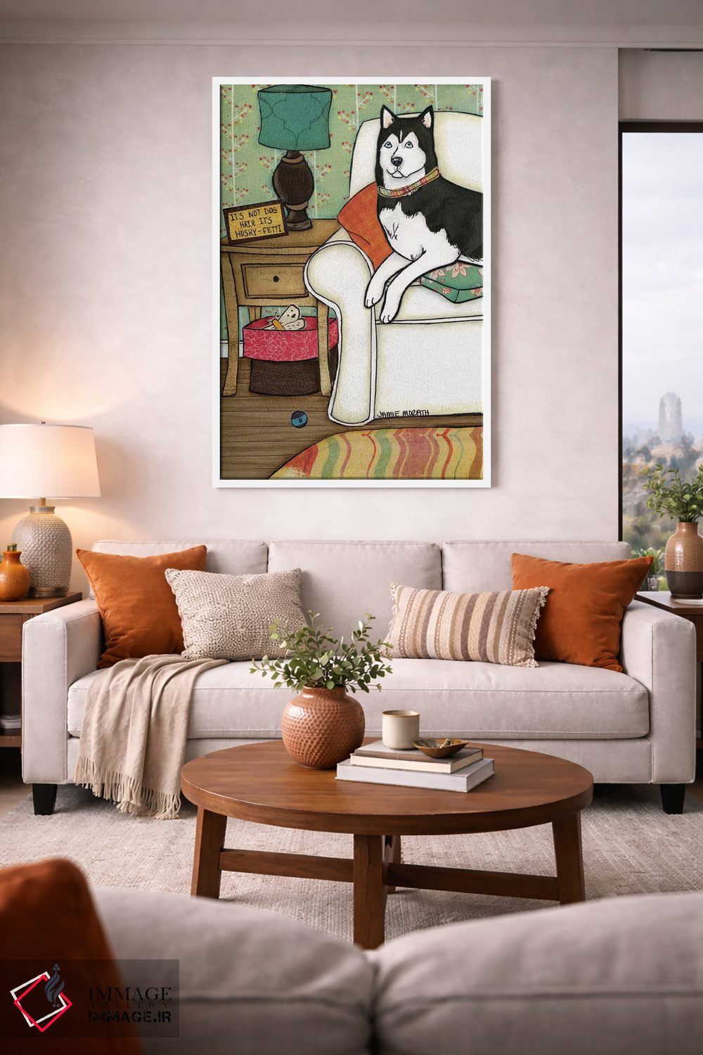 تابلو دکوراتیو هاسکی فتی اثر جیمی موراث - D1W