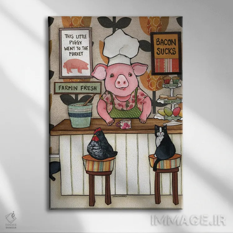 تابلو دکوراتیو بیکن افتضاحه اثر جیمی موراث - نمای روبهرو روی دیوار