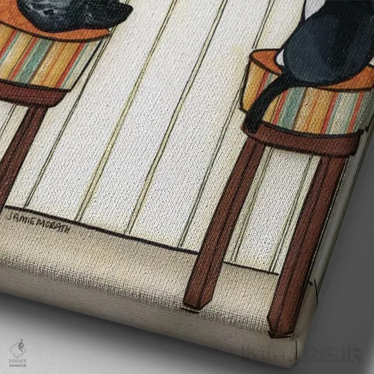 تابلو دکوراتیو بیکن افتضاحه اثر جیمی موراث - نمای نزدیک بافت بوم