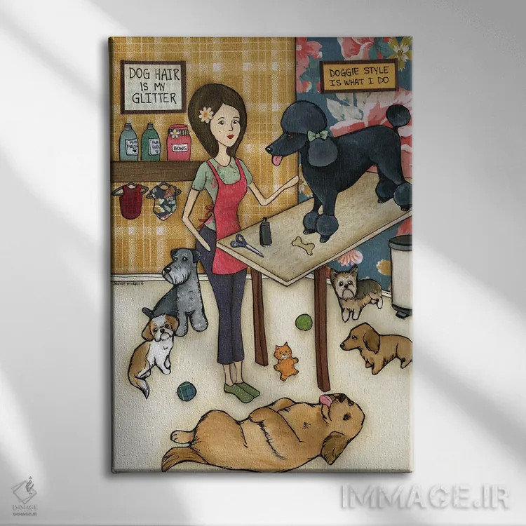 تابلو دکوراتیو حالت سگ اثر جیمی موراث - نمای روبهرو روی دیوار