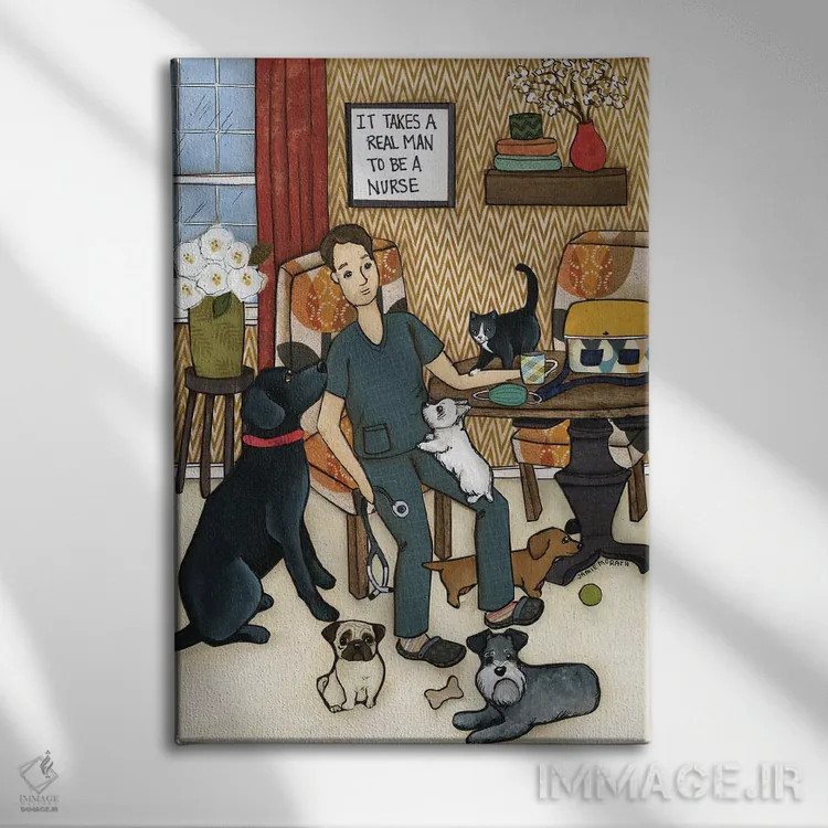 تابلو دکوراتیو یک مرد واقعی لازم است اثر جیمی موراث - نمای روبهرو روی دیوار