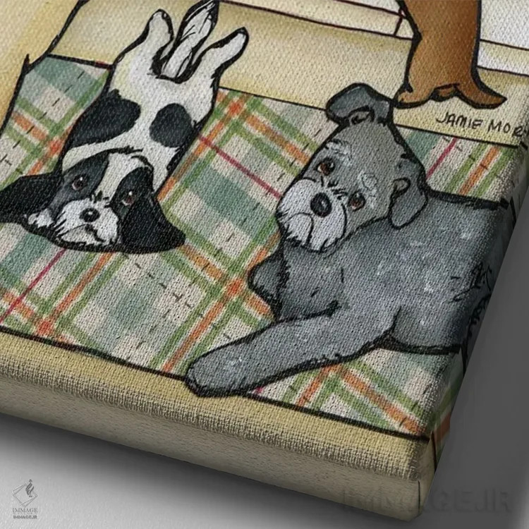 تابلو دکوراتیو برنامه شستشو اثر جیمی موراث - نمای نزدیک بافت بوم