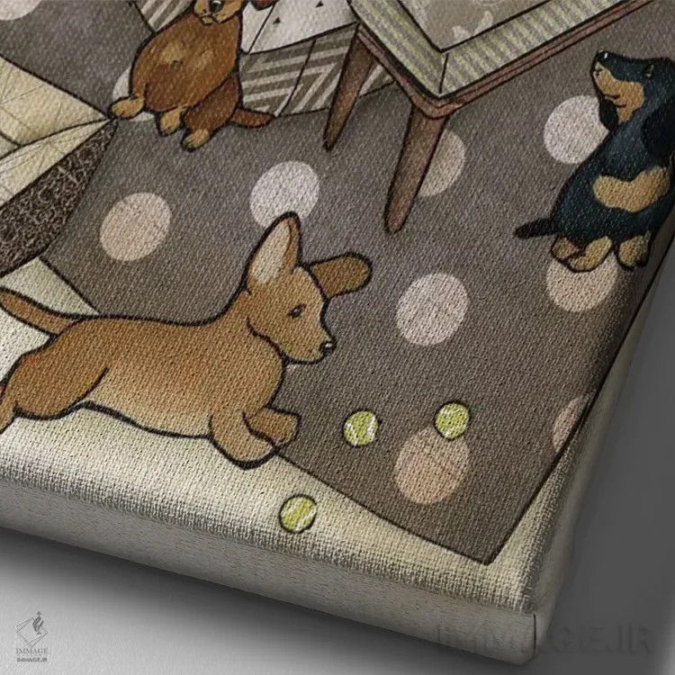 تابلو دکوراتیو رویاهای سوسیسی اثر جیمی موراث - نمای نزدیک بافت بوم