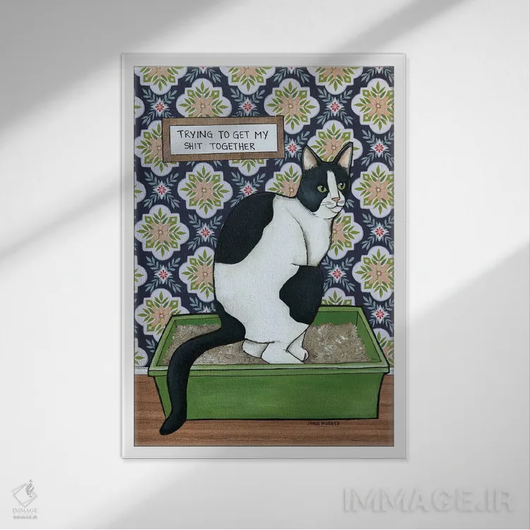 تابلو دکوراتیو تلاش برای رسیدن اثر جیمی موراث - نمای قابدار سفید