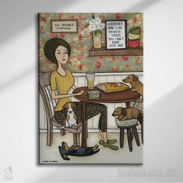 تابلو دکوراتیو چیپس سیب زمینی اثر جیمی موراث - نمای روبهرو روی دیوار