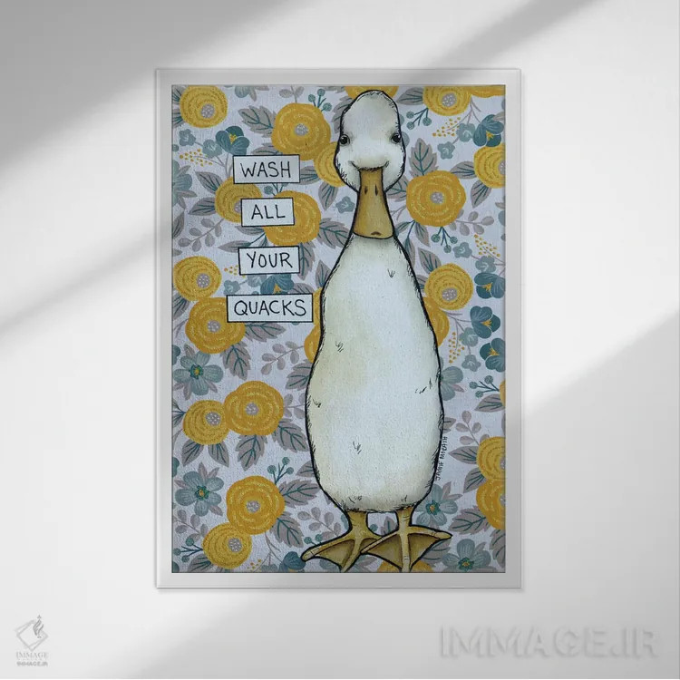 تابلو دکوراتیو قرقر اثر جیمی موراث - نمای قابدار سفید