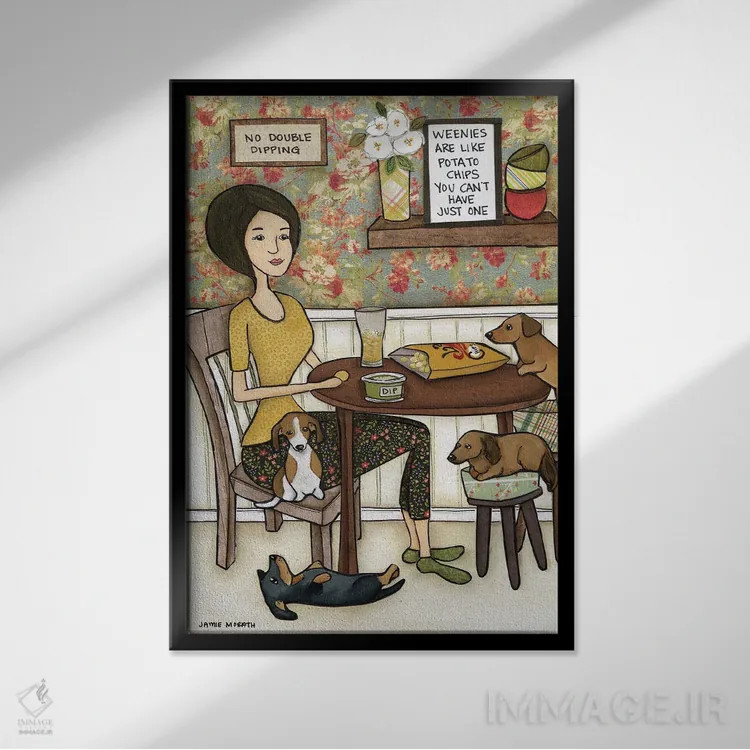 تابلو دکوراتیو چیپس سیب زمینی اثر جیمی موراث - نمای قابدار مشکی