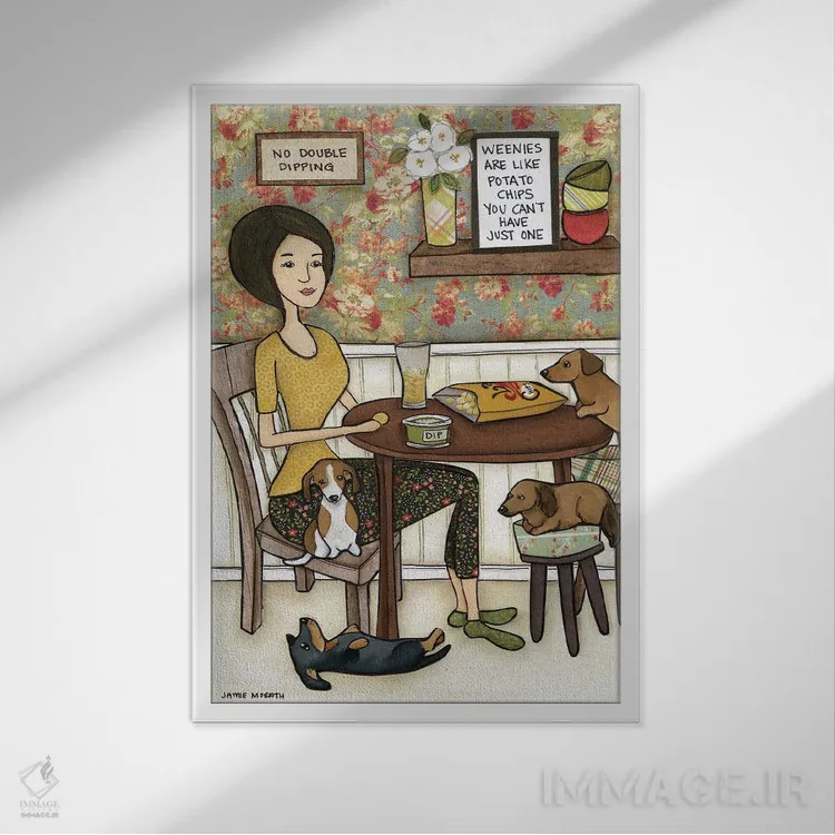 تابلو دکوراتیو چیپس سیب زمینی اثر جیمی موراث - نمای قابدار سفید