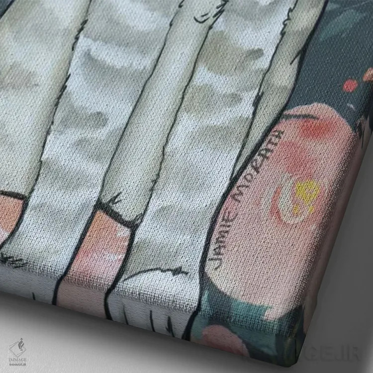 تابلو دکوراتیو گربه من اثر جیمی موراث - نمای نزدیک بافت بوم