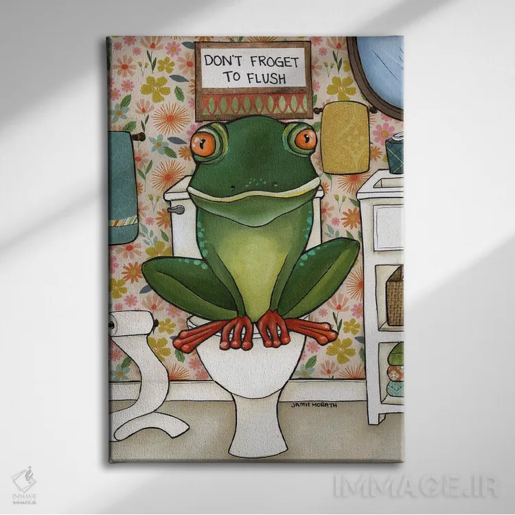 تابلو دکوراتیو فراموش کن سیفون را بکشی اثر جیمی موراث - نمای روبهرو روی دیوار