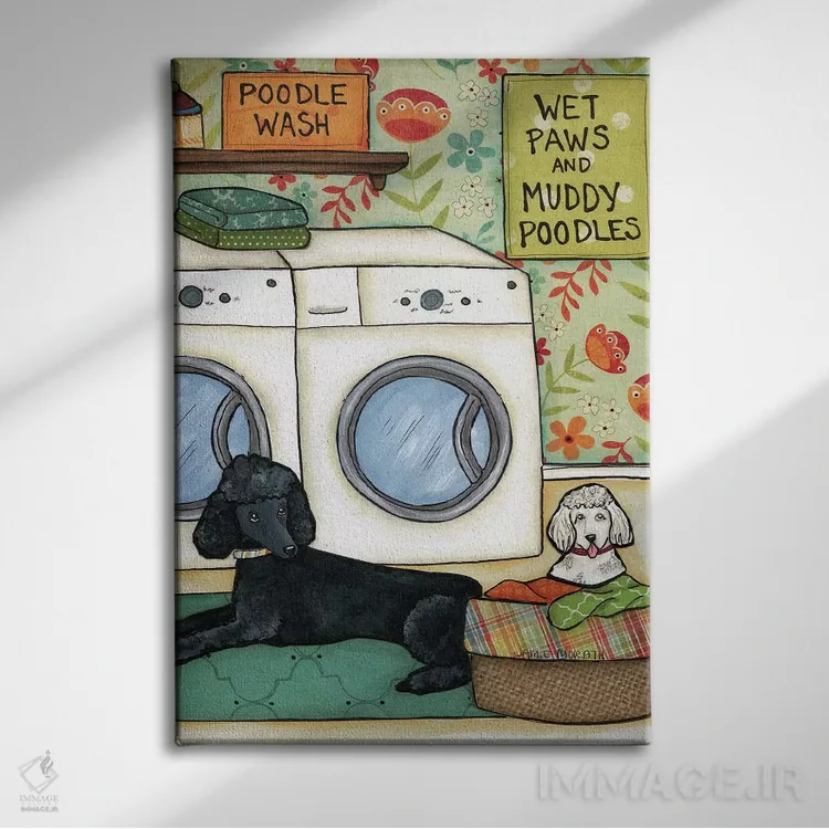 تابلو دکوراتیو حمام پاکسازی پودل اثر جیمی موراث - نمای روبهرو روی دیوار