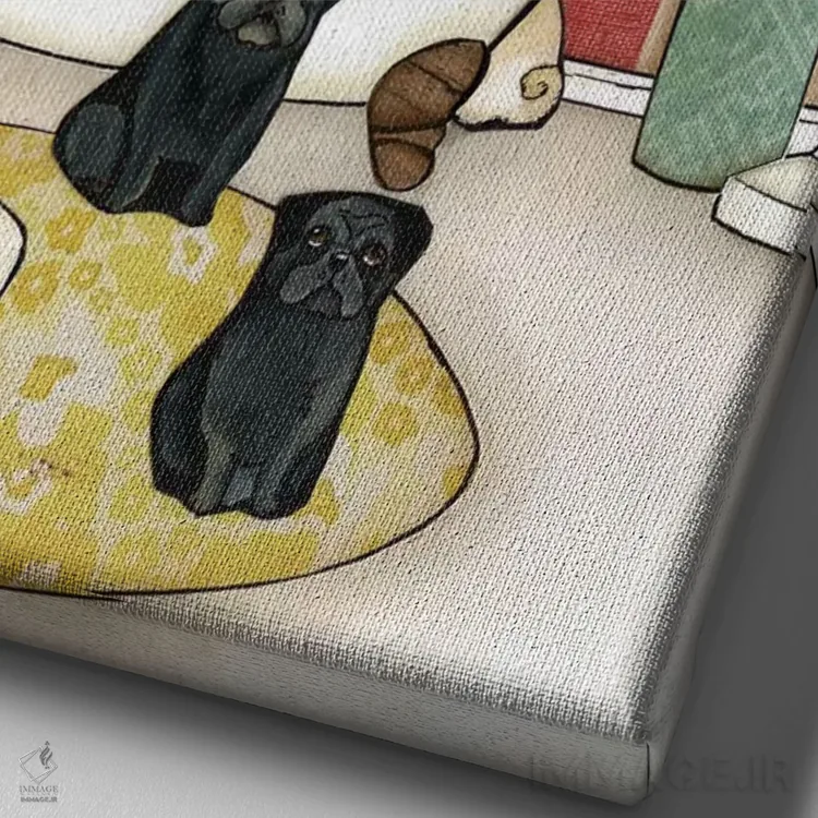 تابلو دکوراتیو حمام پاپ کورن پاگ اثر جیمی موراث - نمای نزدیک بافت بوم