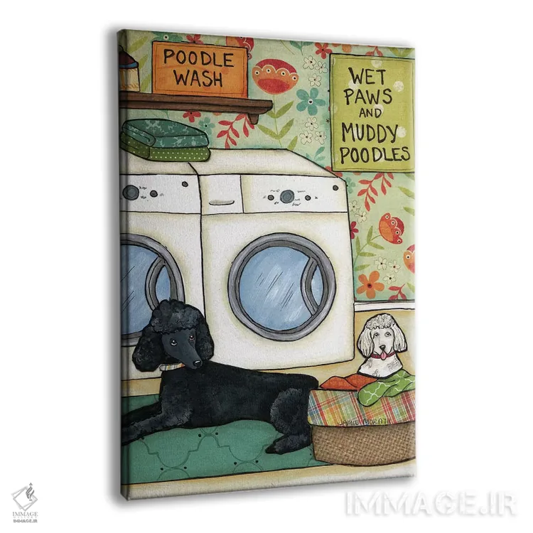 تابلو دکوراتیو حمام پاکسازی پودل اثر جیمی موراث - نمای پرسپکتیو محصول