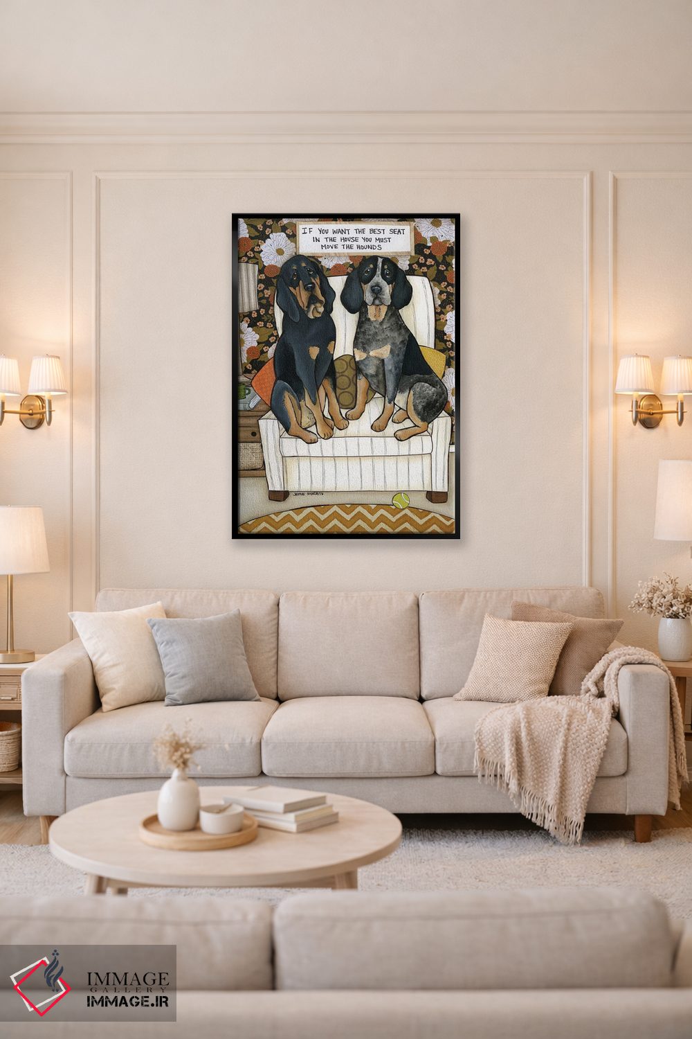 تابلو دکوراتیو سگ های شکاری را حرکت بده اثر جیمی موراث - D5B