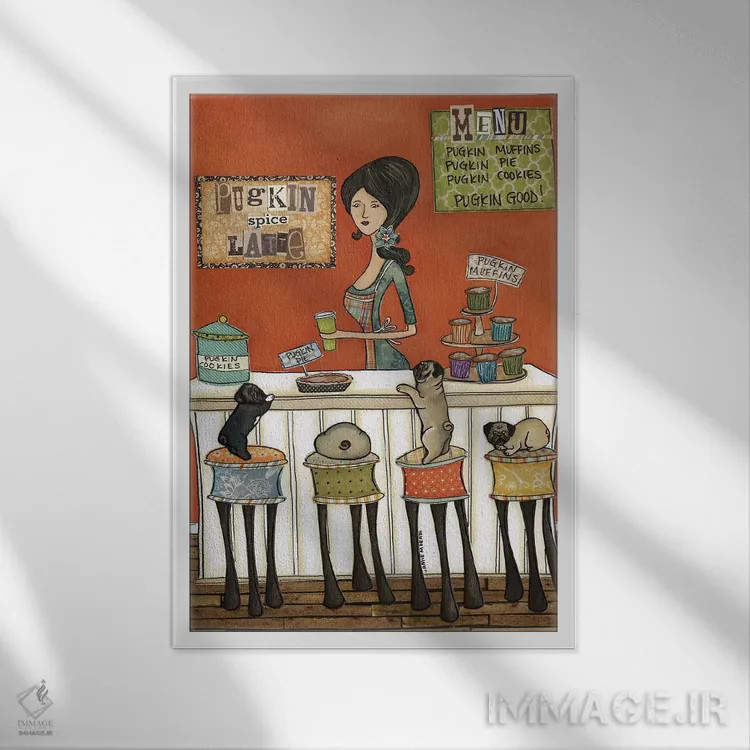 تابلو دکوراتیو پاگکین خوب اثر جیمی موراث - نمای قابدار سفید
