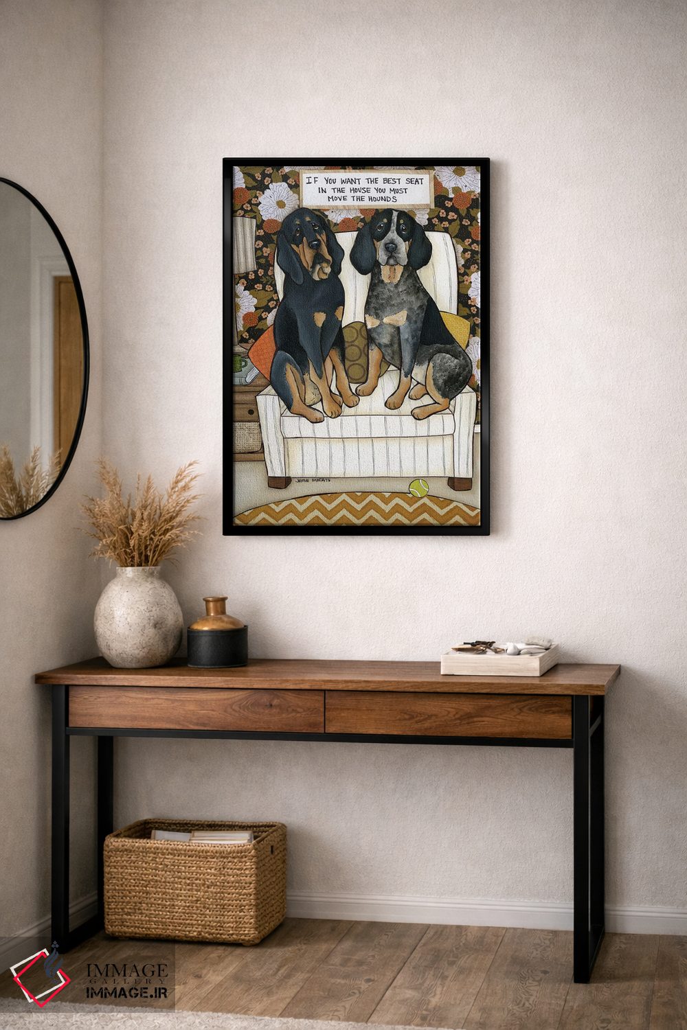 تابلو دکوراتیو سگ های شکاری را حرکت بده اثر جیمی موراث - D6B