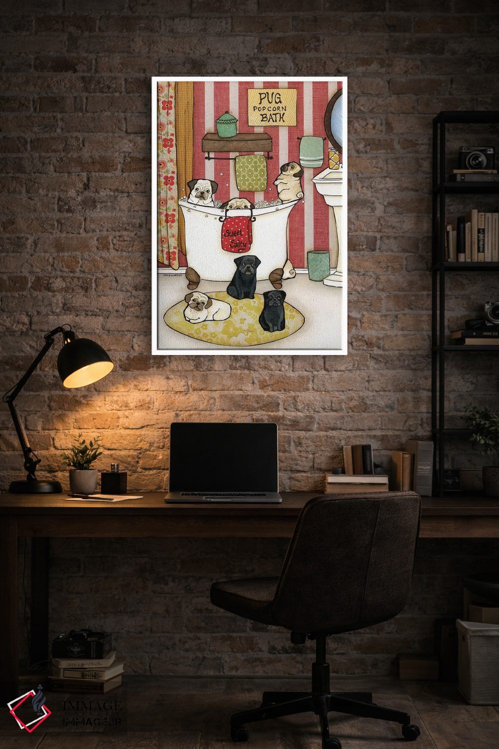 تابلو دکوراتیو حمام پاپ کورن پاگ اثر جیمی موراث - D2W