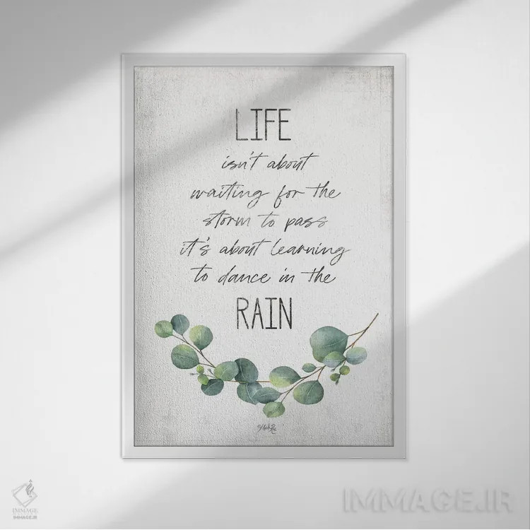 تابلو مدرن در باران برقص اثر مارلا ری - نمای قابدار سفید