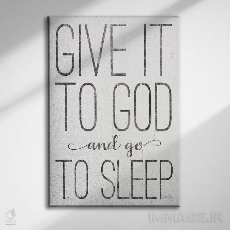 تابلو مدرن به خدا بسپار اثر مارلا ری - نمای روبهرو روی دیوار