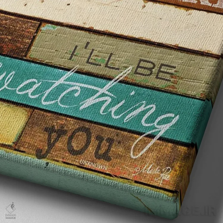 تابلو دکوراتیو حواسم به تو هست اثر مارلا ری - نمای نزدیک بافت بوم