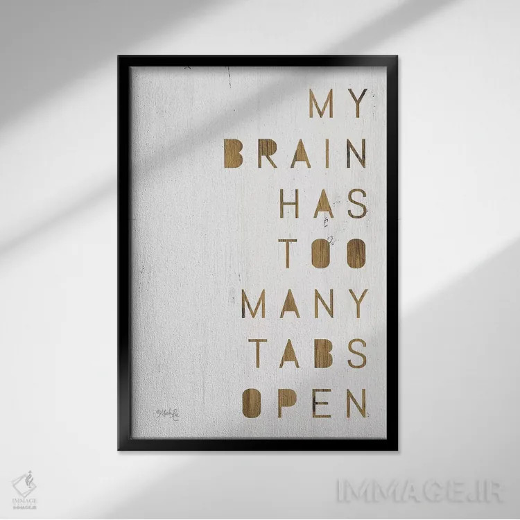 تابلو دکوراتیو مغز من اثر مارلا ری - نمای قابدار مشکی