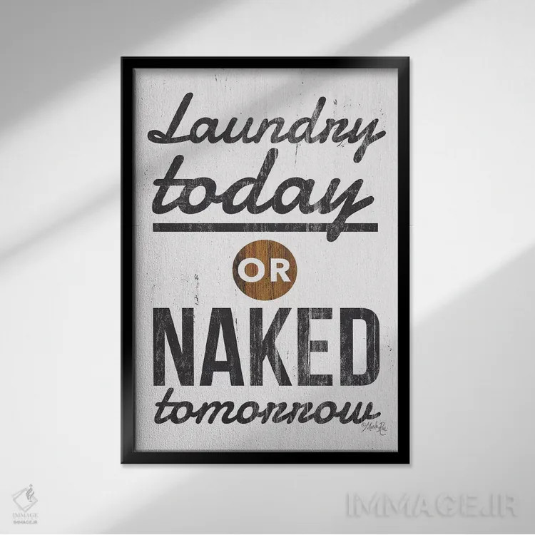 تابلو مدرن رختشویی امروز اثر مارلا ری - نمای قابدار مشکی