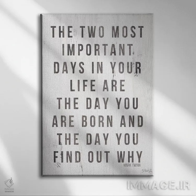 تابلو دکوراتیو دو روز مهم زندگی اثر مارلا ری - نمای روبهرو روی دیوار