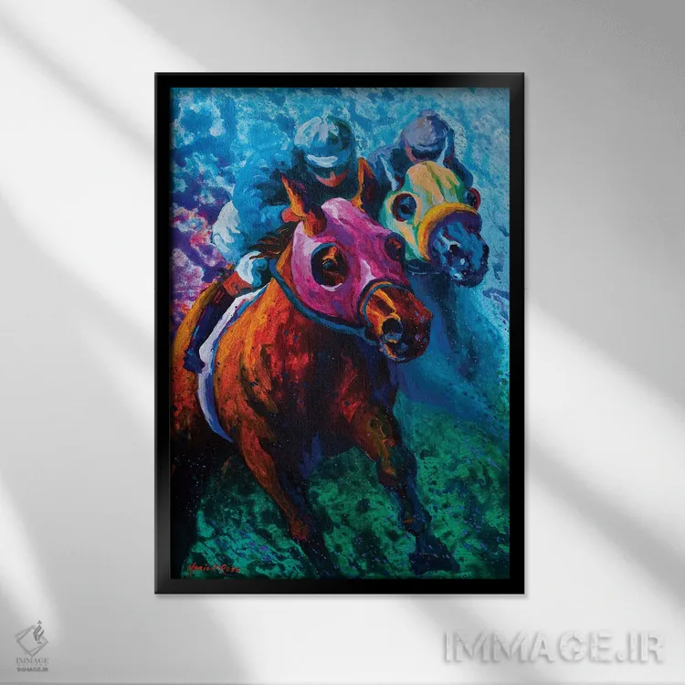 تابلو دکوراتیو خون های آبی اثر ماریون رز - نمای قابدار مشکی