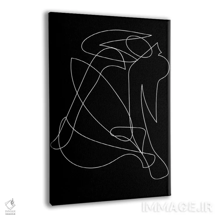 تابلو مینیمال شکل انسان با خطوط تجزیه شده اثر مامبو آرت استودیو - نمای پرسپکتیو محصول