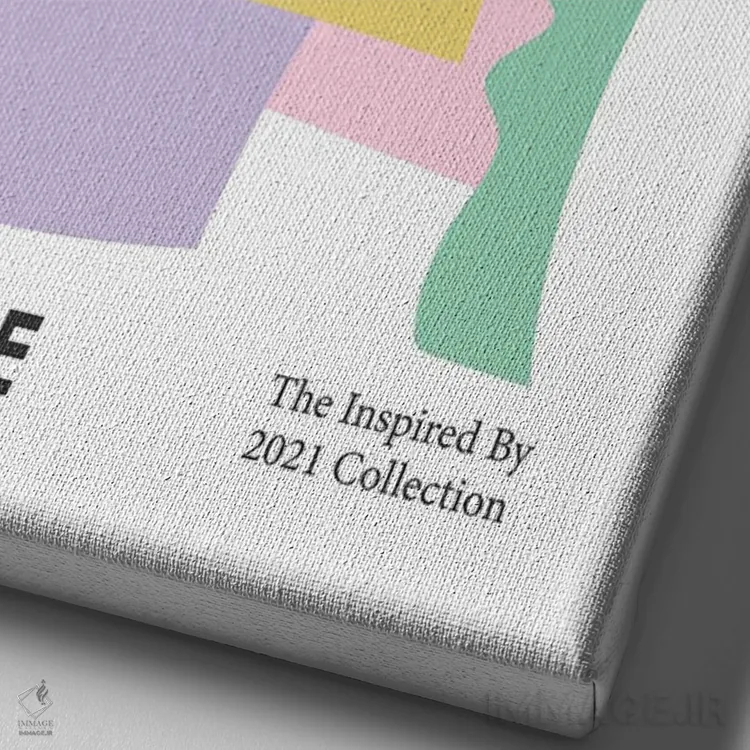 تابلو مدرن قلب کاغذ بری با رنگ های پاستلی اثر مامبو آرت استودیو - نمای نزدیک بافت بوم