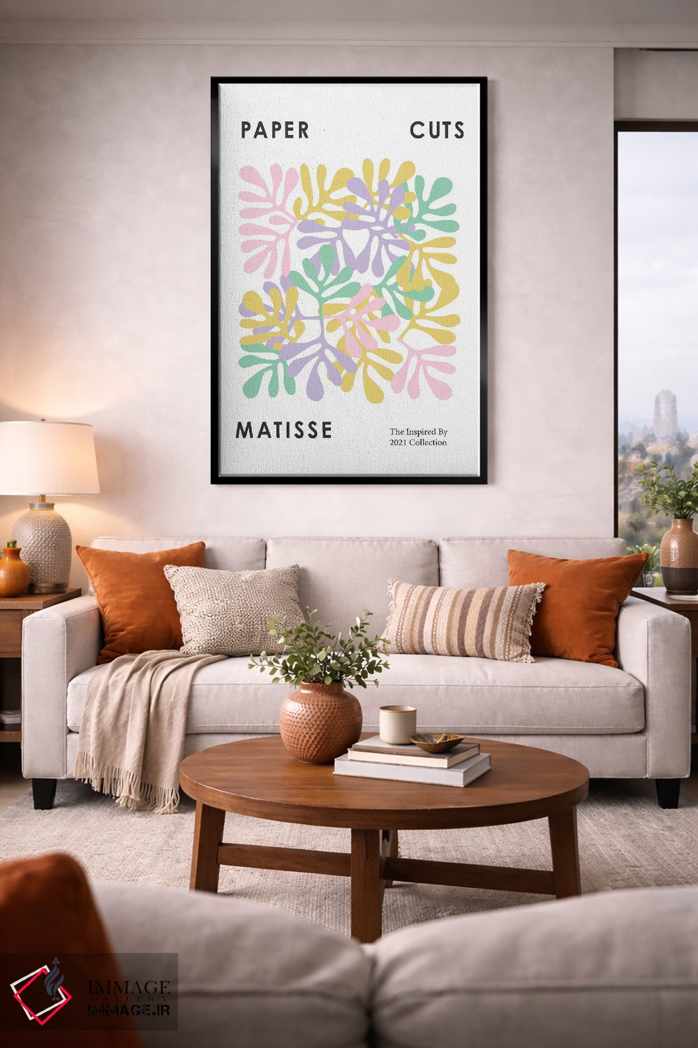 تابلو مدرن کاغذ بری با رنگ های پاستلی اثر مامبو آرت استودیو - D3B