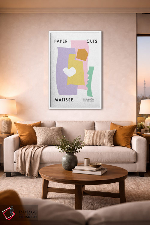 تابلو مدرن قلب کاغذ بری با رنگ های پاستلی اثر مامبو آرت استودیو - D1W