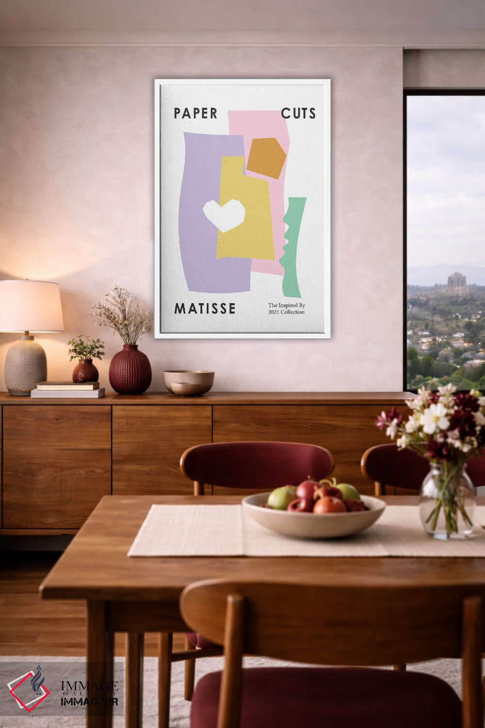 تابلو مدرن قلب کاغذ بری با رنگ های پاستلی اثر مامبو آرت استودیو - D4W