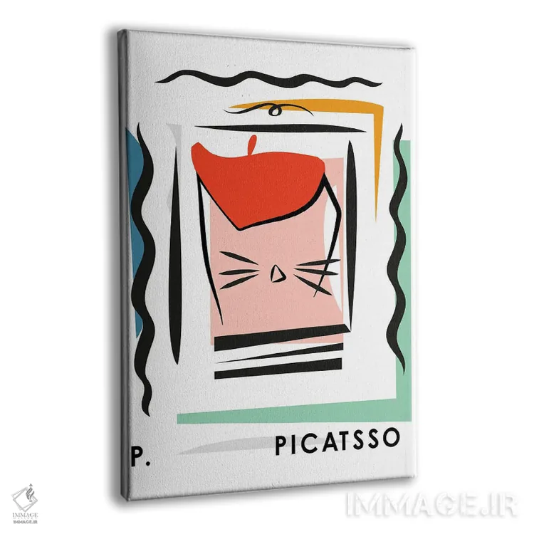 تابلو مدرن پوستر گربه پیکاتسو اثر مامبو آرت استودیو - نمای پرسپکتیو محصول