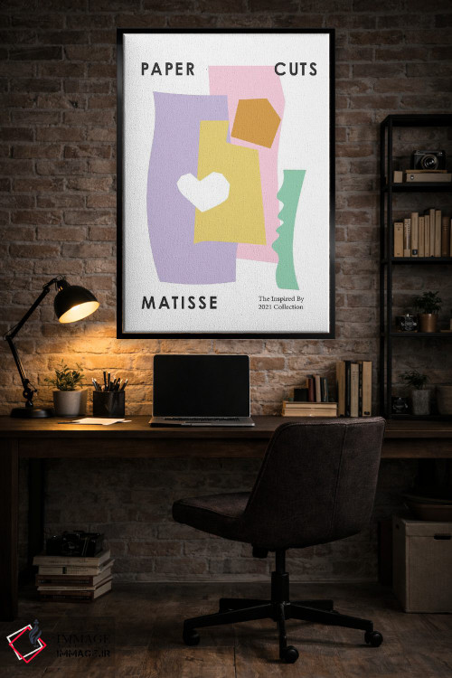 تابلو مدرن قلب کاغذ بری با رنگ های پاستلی اثر مامبو آرت استودیو - D6B