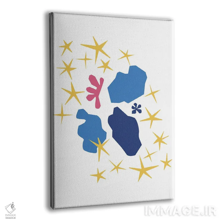 تابلو مینیمال ستاره های برش خورده اثر مامبو آرت استودیو - نمای پرسپکتیو محصول