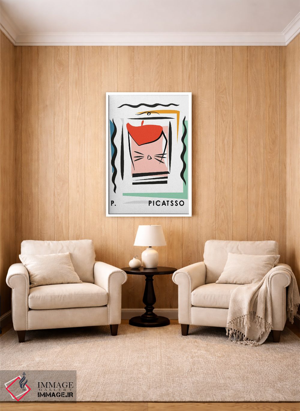 تابلو مدرن پوستر گربه پیکاتسو اثر مامبو آرت استودیو - D1W
