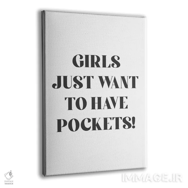 تابلو دکوراتیو دخترها فقط جیب می خواهند اثر مامبو آرت استودیو - نمای پرسپکتیو محصول