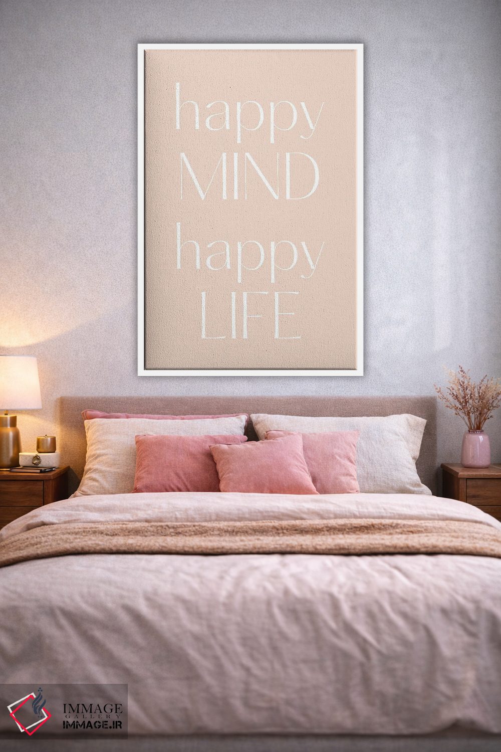 تابلو دکوراتیو Happy Life,ذهن شاد، زندگی شاد اثر مامبو آرت استودیو - D1W