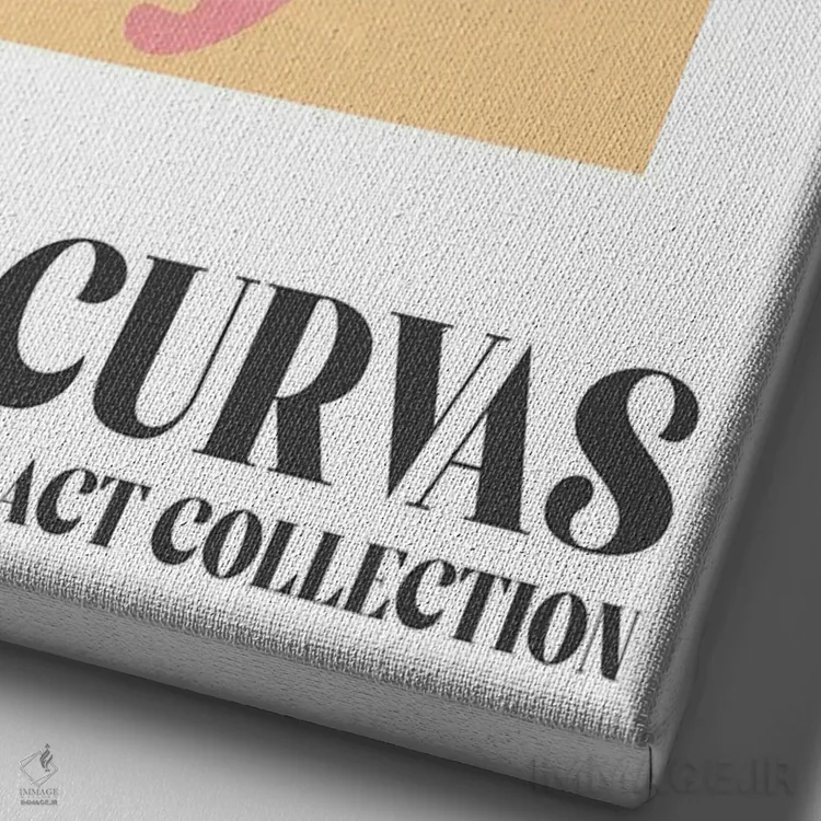 تابلو دکوراتیو اشکال انتزاعی ماتیس صورتی مادرید اثر مامبو آرت استودیو - نمای نزدیک بافت بوم