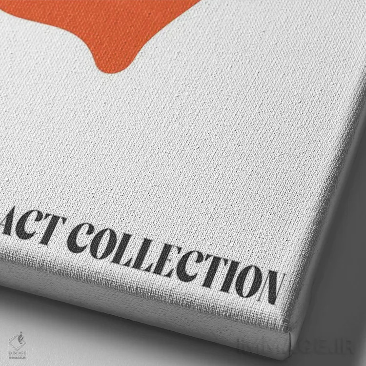 تابلو دکوراتیو اشکال انتزاعی ماتیس قرمز برلین اثر مامبو آرت استودیو - نمای نزدیک بافت بوم