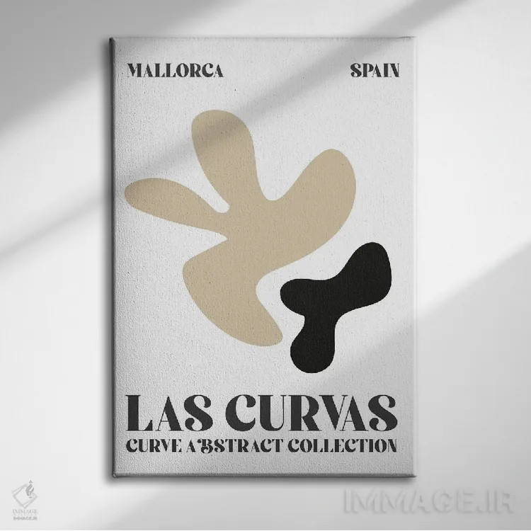 تابلو دکوراتیو اشکال انتزاعی ماتیس اسپانیا اثر مامبو آرت استودیو - نمای روبهرو روی دیوار