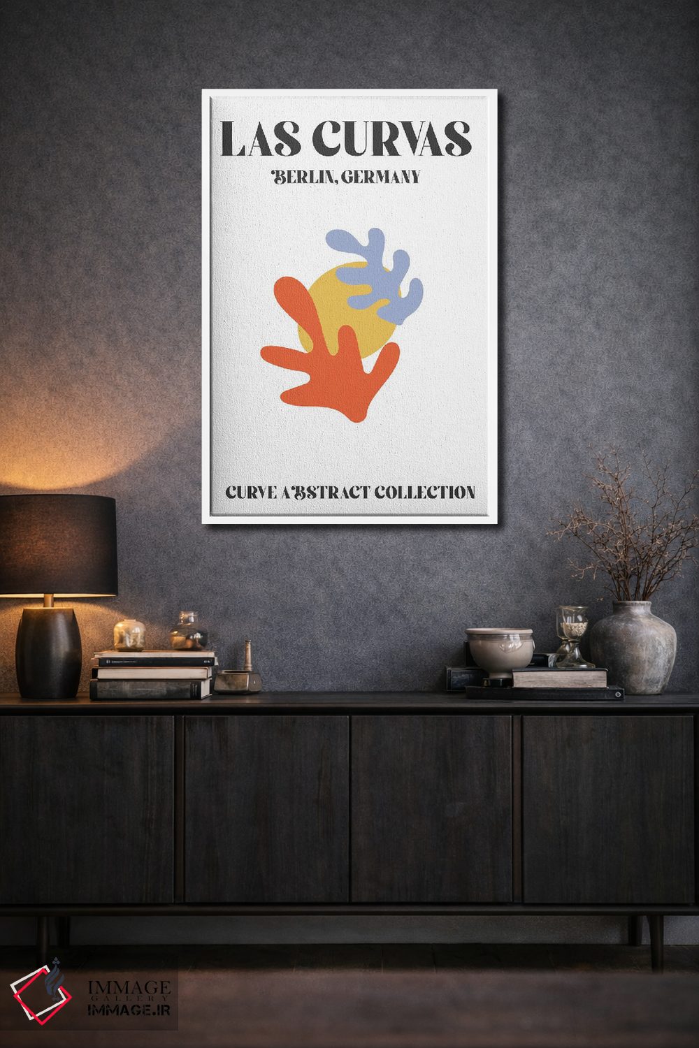 تابلو دکوراتیو اشکال انتزاعی ماتیس قرمز برلین اثر مامبو آرت استودیو - D1W