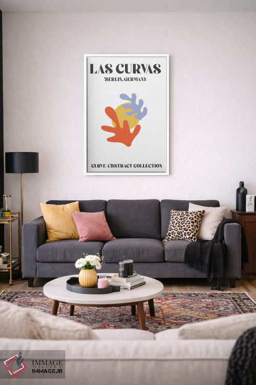 تابلو دکوراتیو اشکال انتزاعی ماتیس قرمز برلین اثر مامبو آرت استودیو - D3W