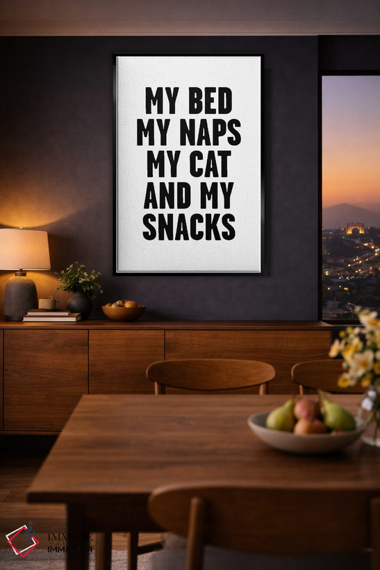 تابلو دکوراتیو My Naps,تخت من، چرت های من اثر مامبو آرت استودیو - D1B