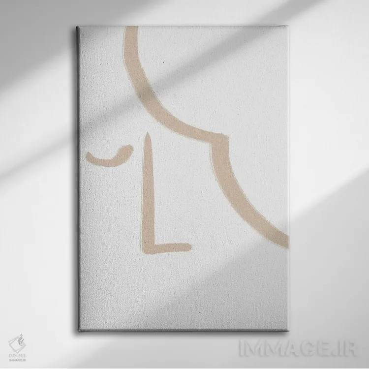 تابلو مینیمال چهره ۲ اثر مامبو آرت استودیو - نمای روبهرو روی دیوار