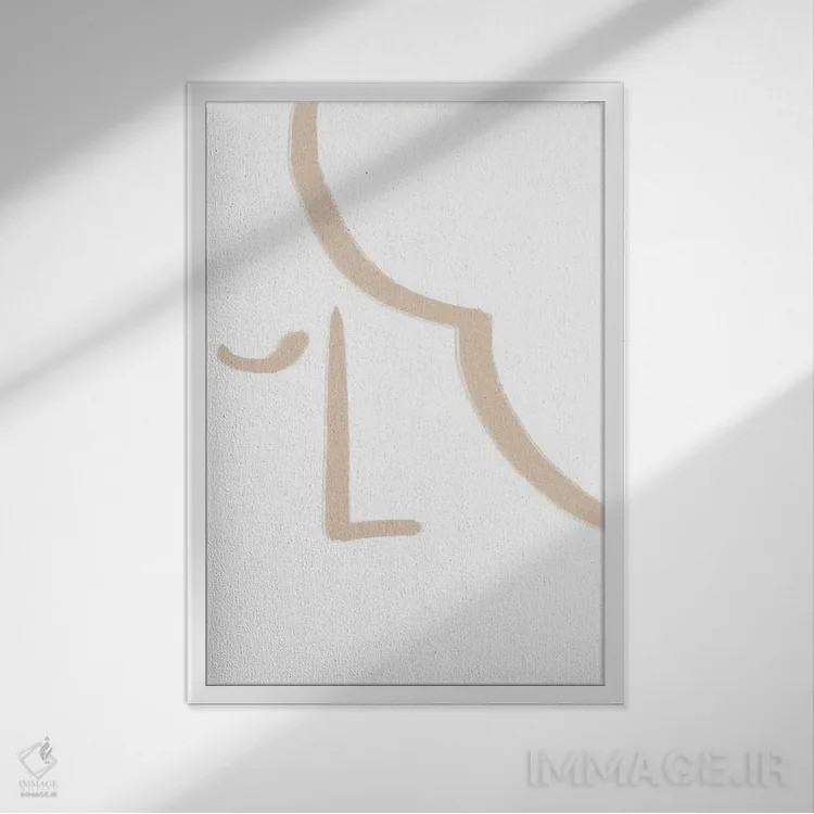 تابلو مینیمال چهره ۲ اثر مامبو آرت استودیو - نمای قابدار سفید