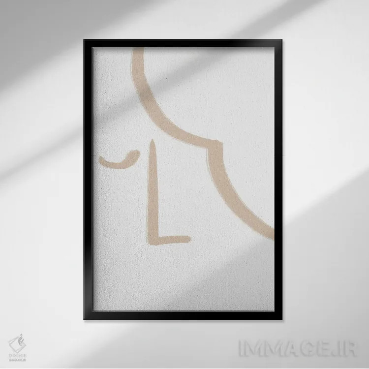 تابلو مینیمال چهره ۲ اثر مامبو آرت استودیو - نمای قابدار مشکی